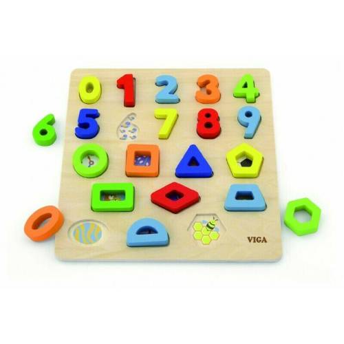 Viga - Puzzle din lemn Numere si forme - Puzzle Copii - piese 20
