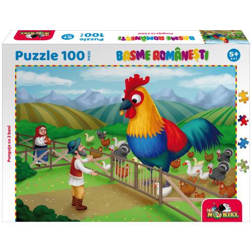 Puzzle 100 piese - Noriel Basme Romanesti - Punguta cu doi bani