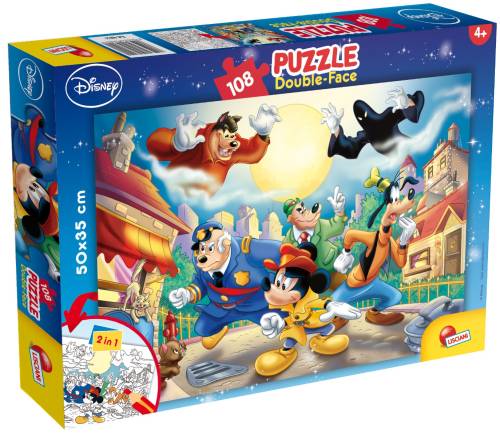 Puzzle 2 In 1 Lisciani - Mickey Mouse Detectiv - Plus - 108 piese