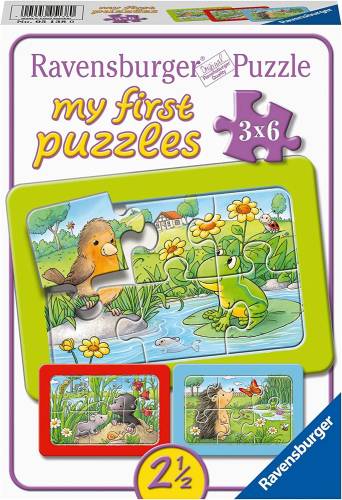 Puzzle animale in gradina - 3x6 piese