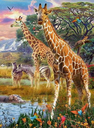 Puzzle girafe in africa - 150 piese