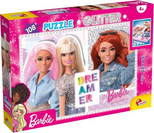 Puzzle GLITTER Barbie - Cele mai bune prietene (108 de piese)