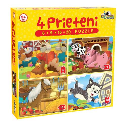 Puzzle Noriel - 4 Prieteni mici (6 - 9 - 15 - 20 piese)
