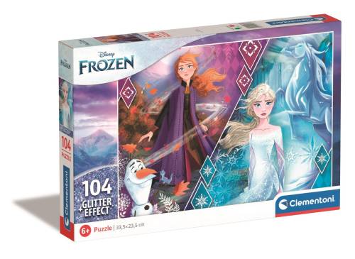 Puzzle cu sclipici Clementoni Disney Frozen - 104 piese