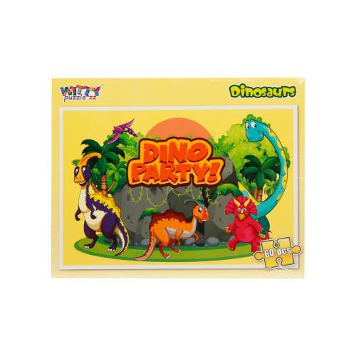 Puzzle Witty Puzzlezz - 60 piese - Petrecerea dinozaurilor