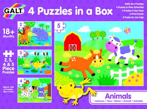 Set 4 puzzle-uri - Animalute (2 - 3 - 4 - 5 piese)