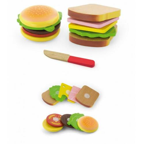 Viga - Set hamburger si sandvis din lemn -