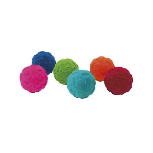 Rubbabu - Set 6 mingiute colorate educative din cauciuc natural -