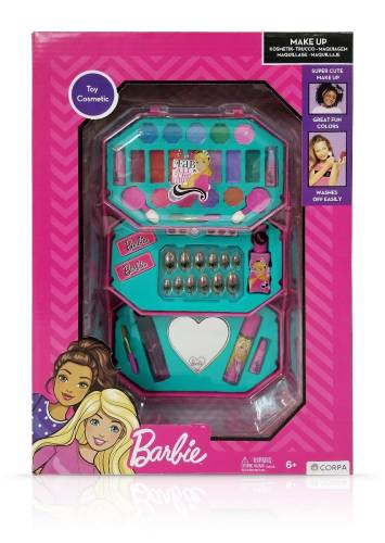 Trusa de Make-up octogonala - cu 3 niveluri - Barbie