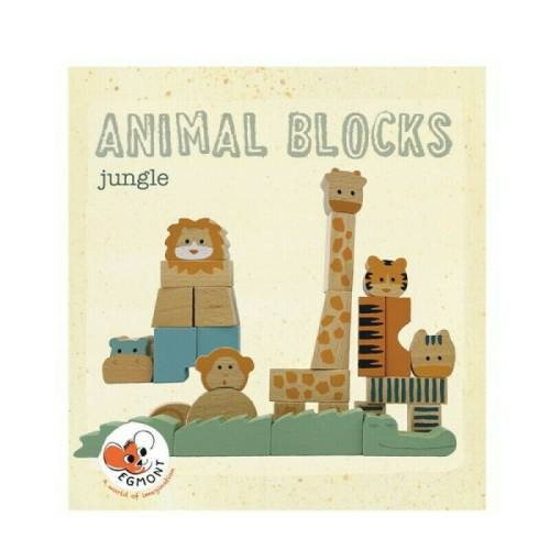 Egmont toys - Animalele junglei din cuburi de lemn natur