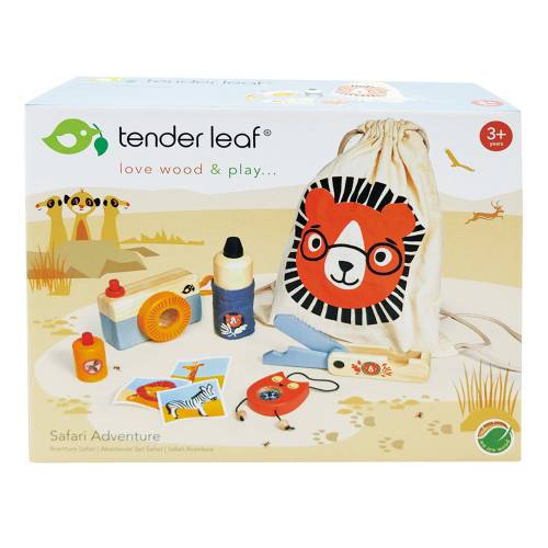 Kitul exploratorului safari din lemn premium - Tender Leaf Toys - 10 piese