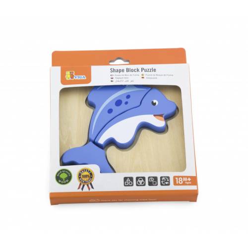 Puzzle din lemn - delfin - viga