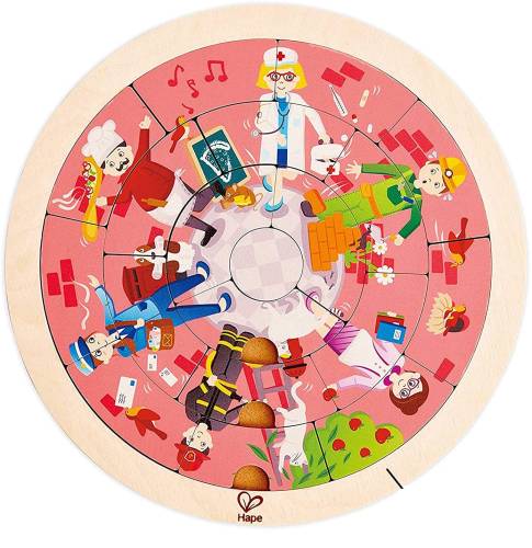 Puzzle - hape - cu 20 de piese - reprezentand un sens giratoriu - pentru dezvoltarea dexteritatii si a coordonarii mana ochi - pentru copiii peste 4...