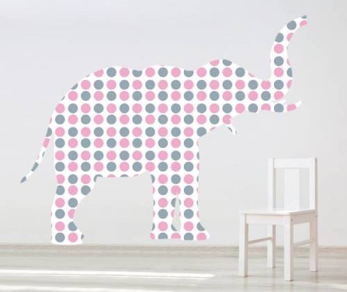 Sticker decorativ Giant Elephant pentru fetite - 151 x 120 cm