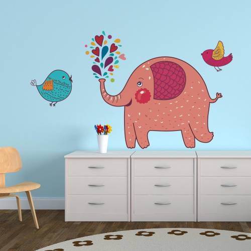 Stickere perete copii Elefantelul vesel - 140 x 105 cm