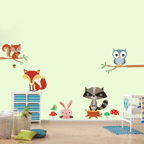 Stickere perete copii Joaca prin padure - 120x100 cm