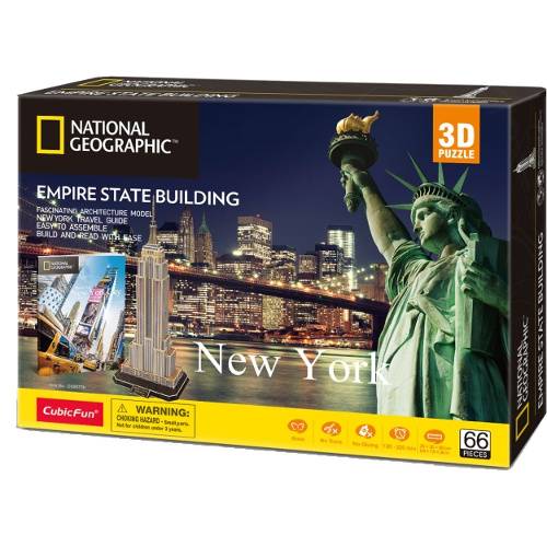 Puzzle 3D CubicFun cu Brosura Empire State Building 66 Piese