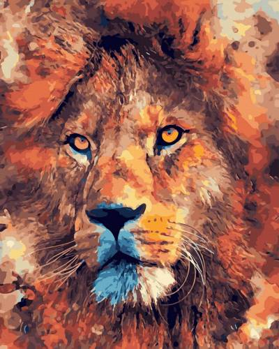 Set Pictura pe numere - Acuarello - Puterea leului