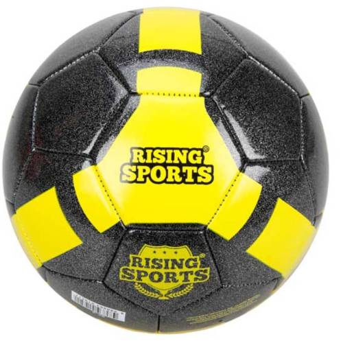 Minge de fotbal cu sclipici - Rising Sports - Nr 5 - Negru