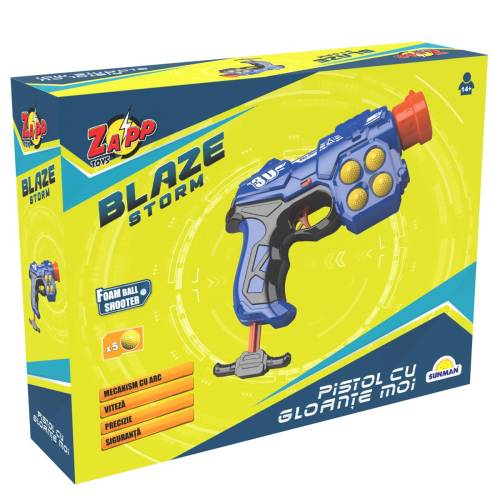 Pistol cu 5 bile din burete Blaze Storm - Zapp Toys
