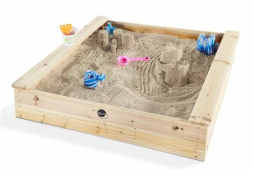 Cutie de nisip patrata - din lemn tratat - 113x113 cm - Plum 25055