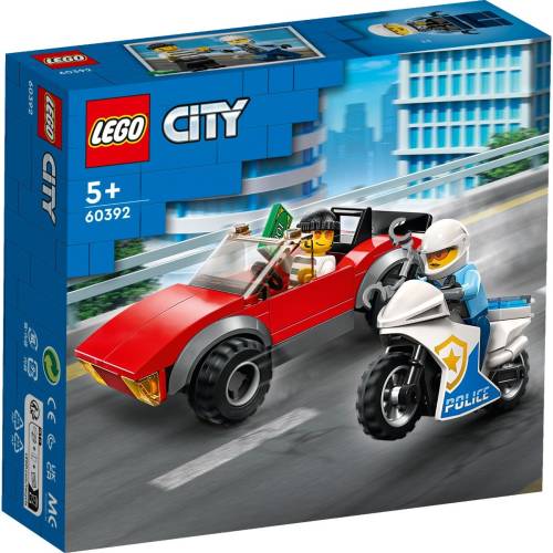 LEGO(r) City - Politist pe motocicleta in urmarirea unei masini (60392)