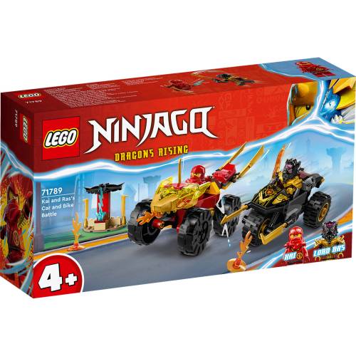 LEGO(r) Ninjago - Infruntarea dintre Kai in masina si Ras pe motocicleta (71789)