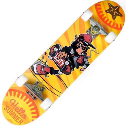 Skateboard Action One - ABEC-7 Aluminiu - 79 x 20 cm - Multicolor Monkey