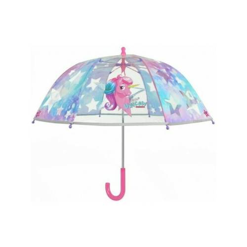 Perletti - Umbrela Unicorn automata rezistenta la vant transparenta 42 cm