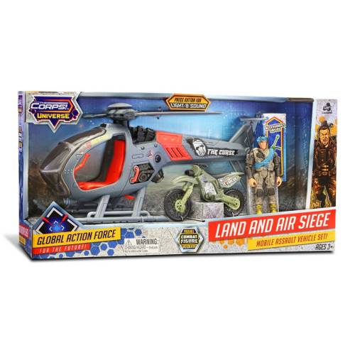Set elicopter - motocicleta si figurina - The Corps Universe - Lanard Toys
