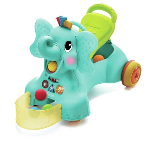 Masinuta fara pedale pentru copii - B Kids - elefant 3 in 1