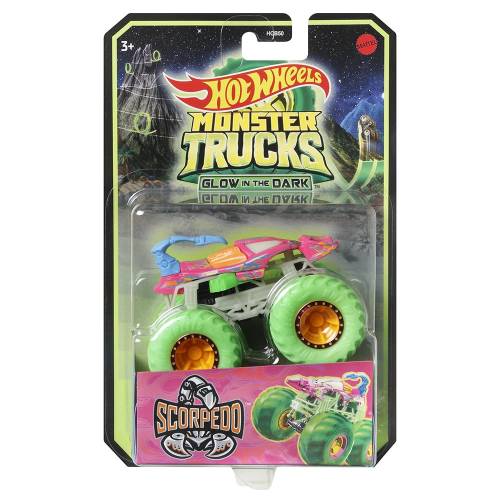 Masinuta Monster Trucks - Hot Wheels - Glow in the Dark - 1:64 - Scorpedo - HGD10