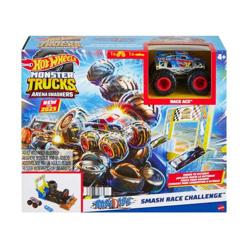 Set de joaca cu masina Monster Trucks - Hot Wheels - Smash Race Challenge - HNB89