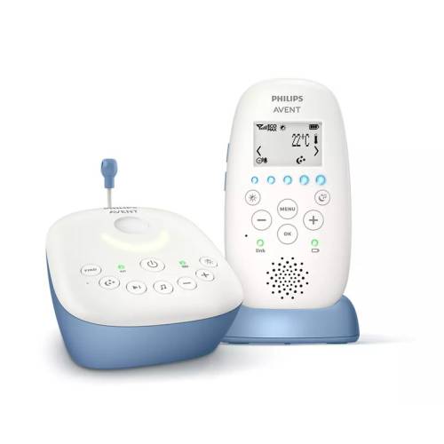 Philips Avent - Interfon bebelusi - Fara interferente - Cu proiector de lumina - Cu tehnologie DECT - Cu melodii - Pana la 24h capacitate de...