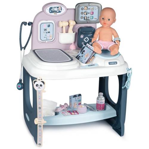Smoby - Set de joaca Baby Care Center Cu accesorii - Cu papusa - Centru de ingrijire pentru papusi