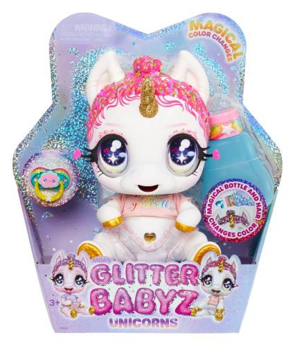 Papusa bebelus Glitter Babyz Unicorn - Rainbow Lunita Sky - 580195EUC