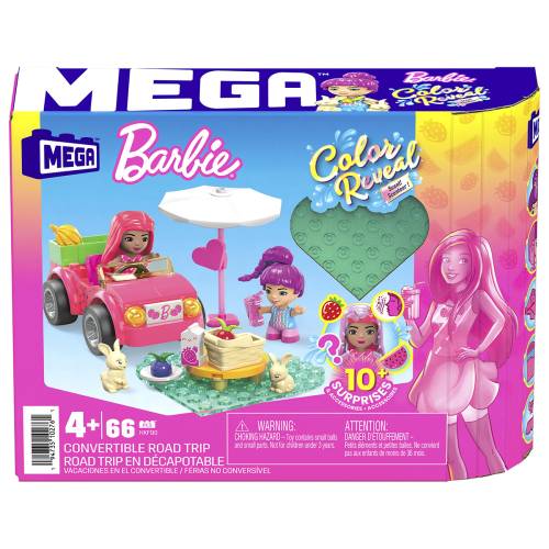 Set de joaca cu mini papusi surpriza - Mega Bloks - Barbie Color Reveal - Road Trip - HKF90