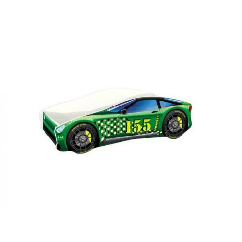 MyKids - Pat tineret Race Car 04 Green - 140x70 cm