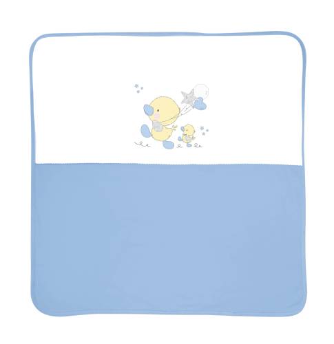 Patura bumbac bebe - za za - 90x90 cm - blue
