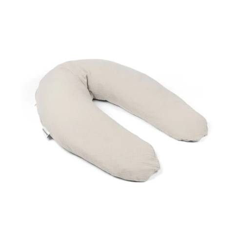 Doomoo - Perna mare 3 in 1 Comfy Big Tetra Almond din bumbac organic: perna gravide - suport pentru hranire - suport pentru bebe