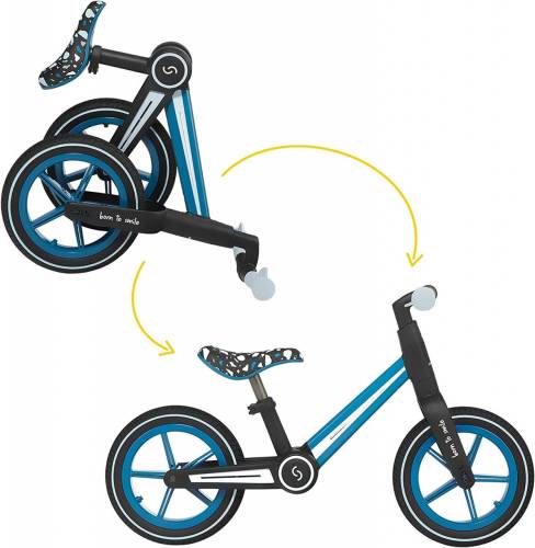 Bicicleta fara pedale pliabila ronny - denim - albastru - skiddou