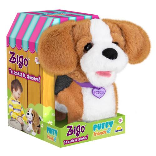 Jucarie de plus Puffy Friends - catelusul Beagle - Zigo