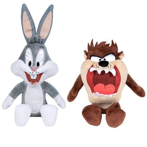 Set 2 jucarii din plus Play By Play - Bugs Bunny - 18 cm si Diavolul Tasmanian - 16 cm