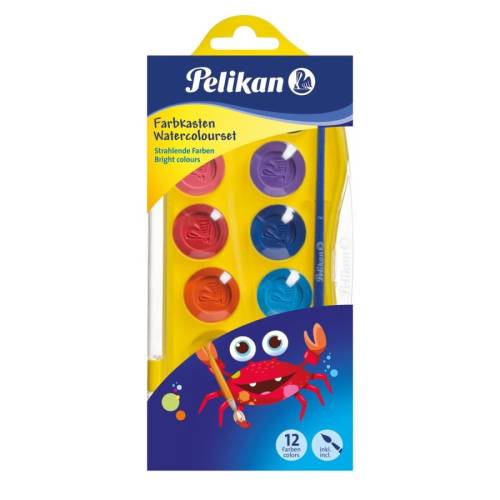 Acuarele Pelikan Junior - 12 culori si pensula