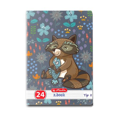 Caiet Tip 2 Herlitz - A5 - 24 file - Cute Animals Premium