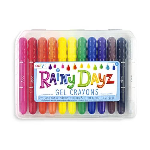 Creioane cu gel pentru geam si sticla - Rainy Dayz - set 12 culori lavabile
