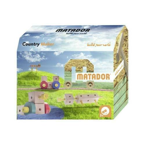 Matador - Set cuburi de constructie din lemn Maker World Country - +3 ani -