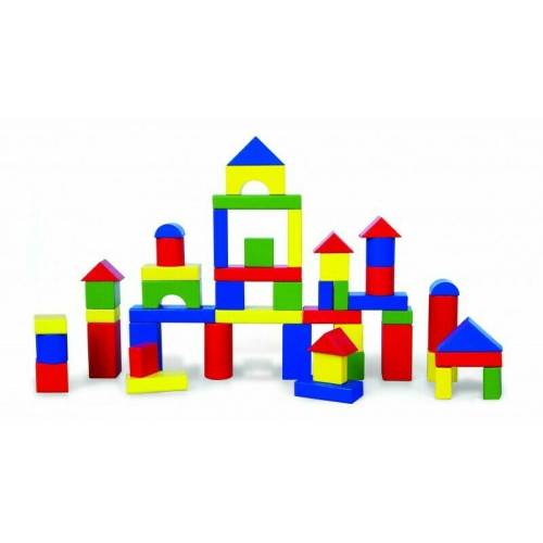 Viga - Set de constructie Cuburi - 50 buc - 35 cm - Multicolor