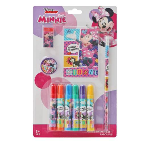 Set de colorat cu carioci si agenda - Minnie - 10 buc