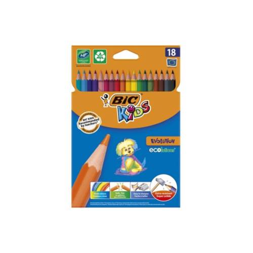 Set creioane colorate Evolution Bic - P18